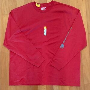 Carhartt Heather Rust Burnt Orange Long LOGO Sleeve Men's Tee 2XL